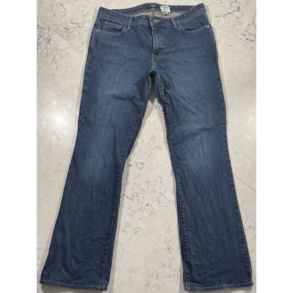 VTG Eddie Bauer Bootcut Jeans Womens 12L Blue Medium Wash Mid Rise Stretch Denim